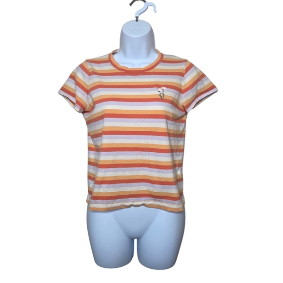 Madewell Tops - Madewell Embroidered Flower Retro Striped Tee